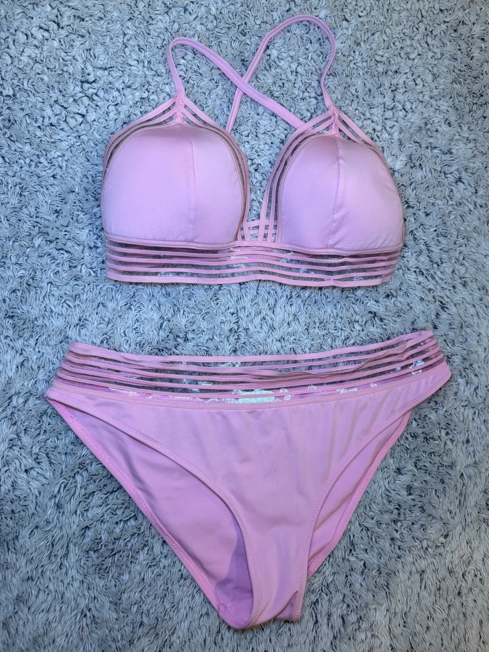 H&M Light Pink Strappy Bikini Set